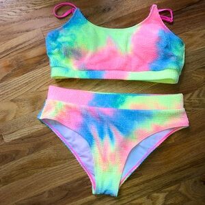 Cupshe tie-dye 2 piece bikin set-Size L top and bottom